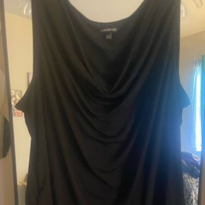 Black cow collar neckline tank top